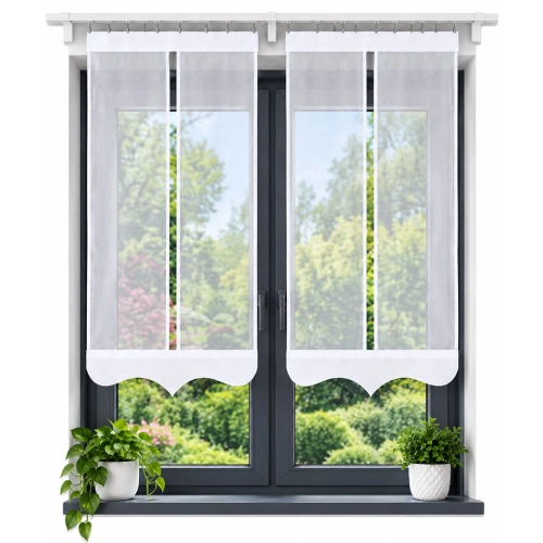 Firany panelowe LUNA – komplet 2 prostych paneli okiennych FL817
